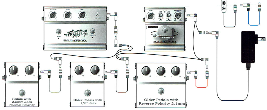 rocktron dc on tap ペダル エフェクター用のdc9v電源アダプターと アクセサリー ケーブル7種類のセット rocktron dc on tap ペダル エフェクター用のdc9v電源アダプターと アクセサリー ケーブル7種類のセット