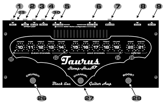 Taurus StompHead 3 Black Line Panel