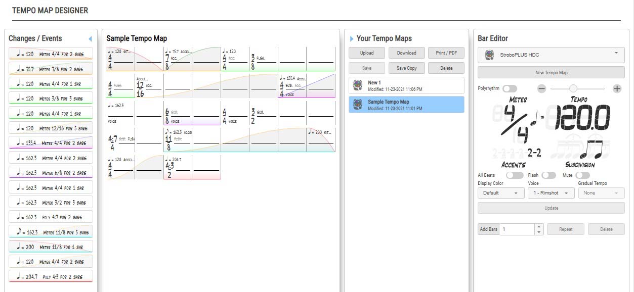 peterson tempo map designer